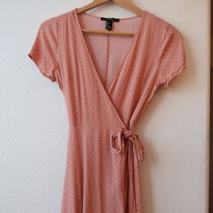 Forever 21 Pink Polka Dot Wrap Dress